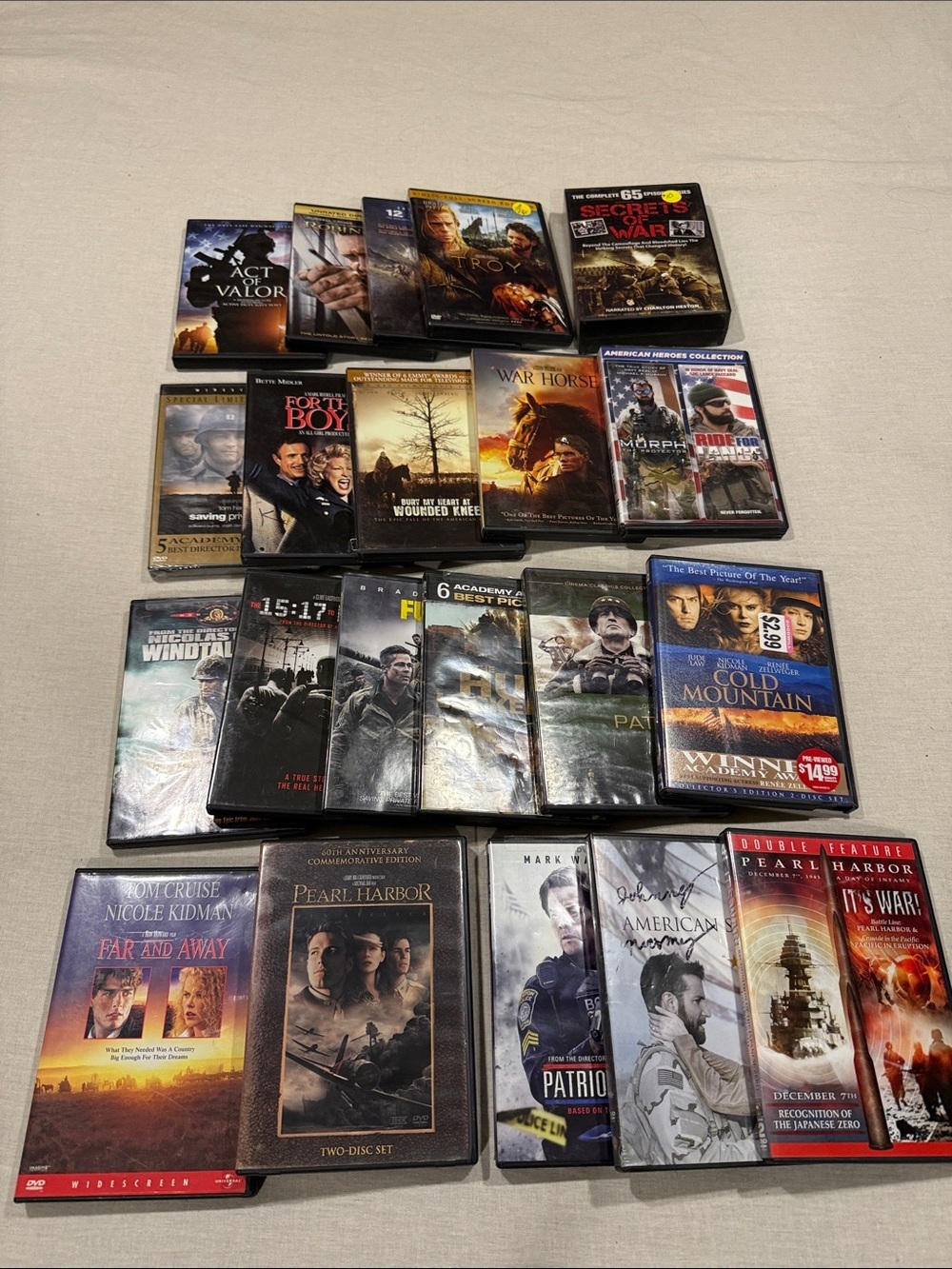 Assorted Movie & War-Themed DVD Collection - Black